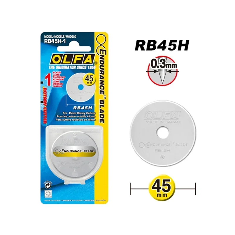 OLFA RB45H-1 Endurance Blade 45mm Diameter Spare Blade for RTY-2/45-C Rotary Cutter Reinforced Blades Fabric Paper Cutting Tools