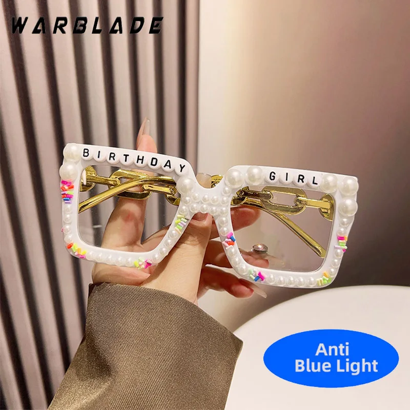 

2025 Retro Fashion Square Frame Dot Diamond Anti-blue Light Glasses Women's Personalized Versatile Sunshade Decoration Glasses