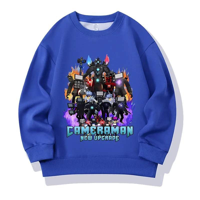 Boys Girls skibidi toilet Titan cameraman hoodie graphic long sleeve tops baggy sweatshirts for kids outerwear sports tops