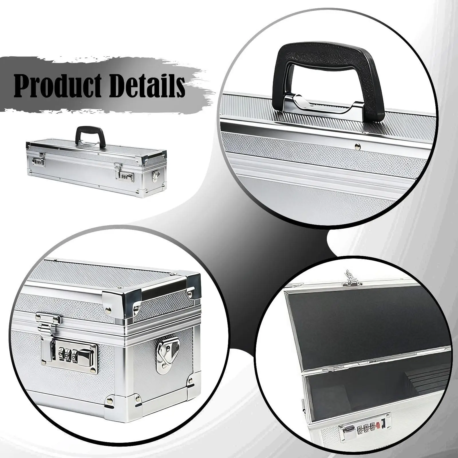 Secure Chef Knives Briefcase Hard Aluminum Cutlery Holder Portable Organizer with Lock for Home and Kitchen Tools