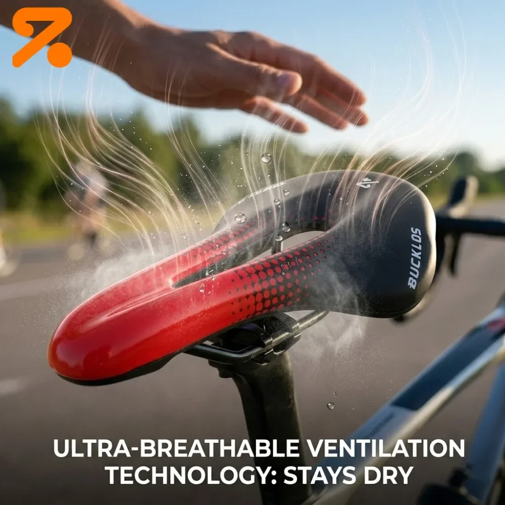 BUCKLOS Hohler Rennradsattel, atmungsaktiver Fahrradsitz, wasserdichte Oberfläche, Fahrradsattel für Mountainbike und Gravelbike – Detail 7