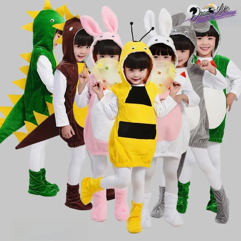 

Children's Performance Costume Dinosaur Tiger Cartoon Rabbit Role-plang Animal Suit for Kindergarten Summer Stage Wear