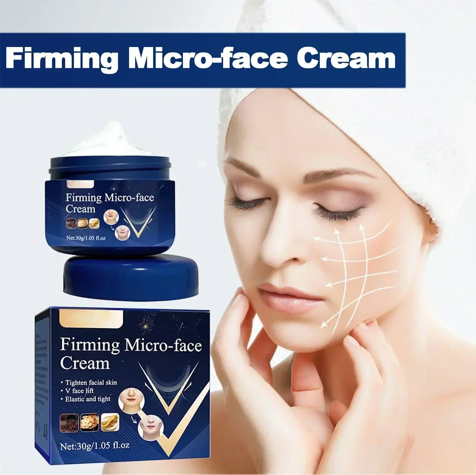 Crema facial en forma de V para reducir la hinchazón de la cara, doble barbilla, elimina el adelgazamiento de la cara, masaje moldeador, estiramiento de la piel, Serum9189