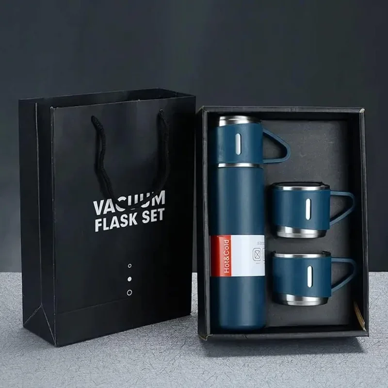 500ML Thermos Bottle Water Insulated Stainless Steel Vacuum Bottles Gift Set Coffee Thermo Suit Portable Business Office