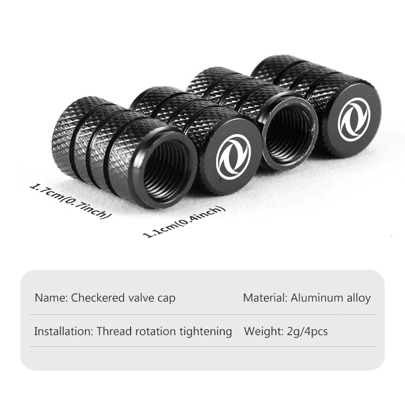 4Pcs Aluminum Alloy Car Wheel Tire Valve Caps Waterproof Tyre Rim Stem Covers For Dongfeng Motor DFM DFSK Glory 360 Cefiro MX6 - view 6