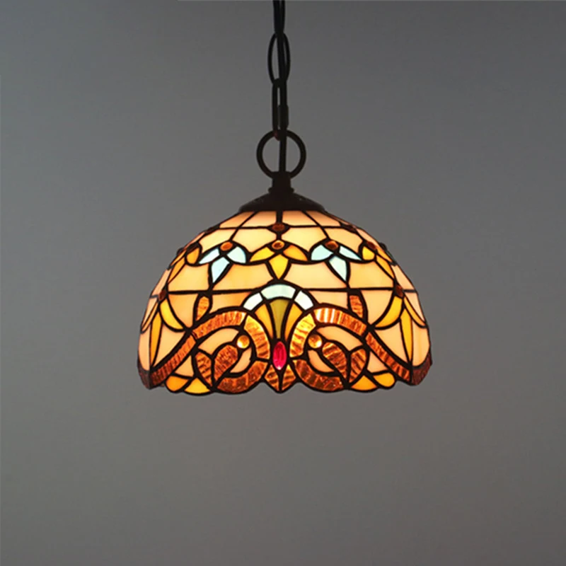 Ligplaats Moderne Tiffany Hanglamp Led Creatieve Barok Europese Glas-In-Lood Kroonluchter Licht Voor Thuis Eetbar Decor