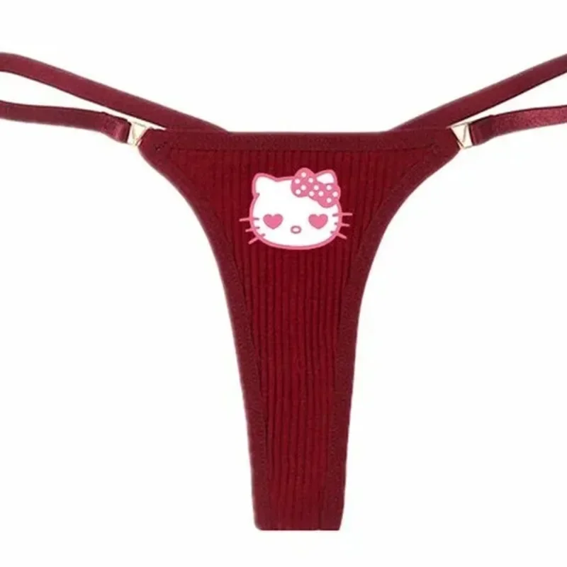 Kawaii Cinnamoroll Kuromi Hello Kitty My Melody Cartoon Cute Anime Sanrio Thong Sexy Thong Breathable Cotton T Pants