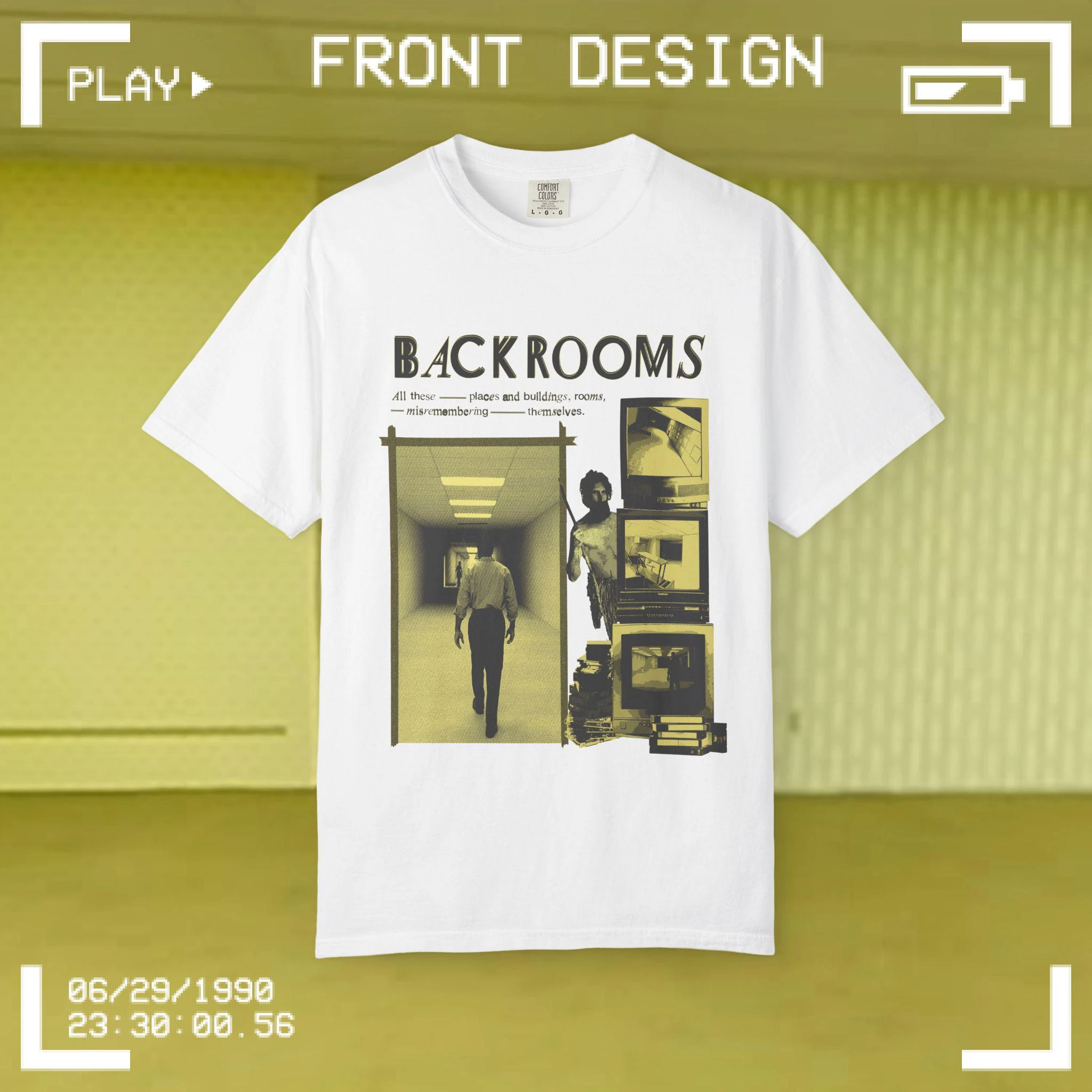 Backrooms Film-Motiv T-Shirt Horror-Film Baumwoll-T-Shirt 2026 Sommer Herren Damen Streetwear Lässiger Y2k-Stil Lockeres Shirt – Detail 3