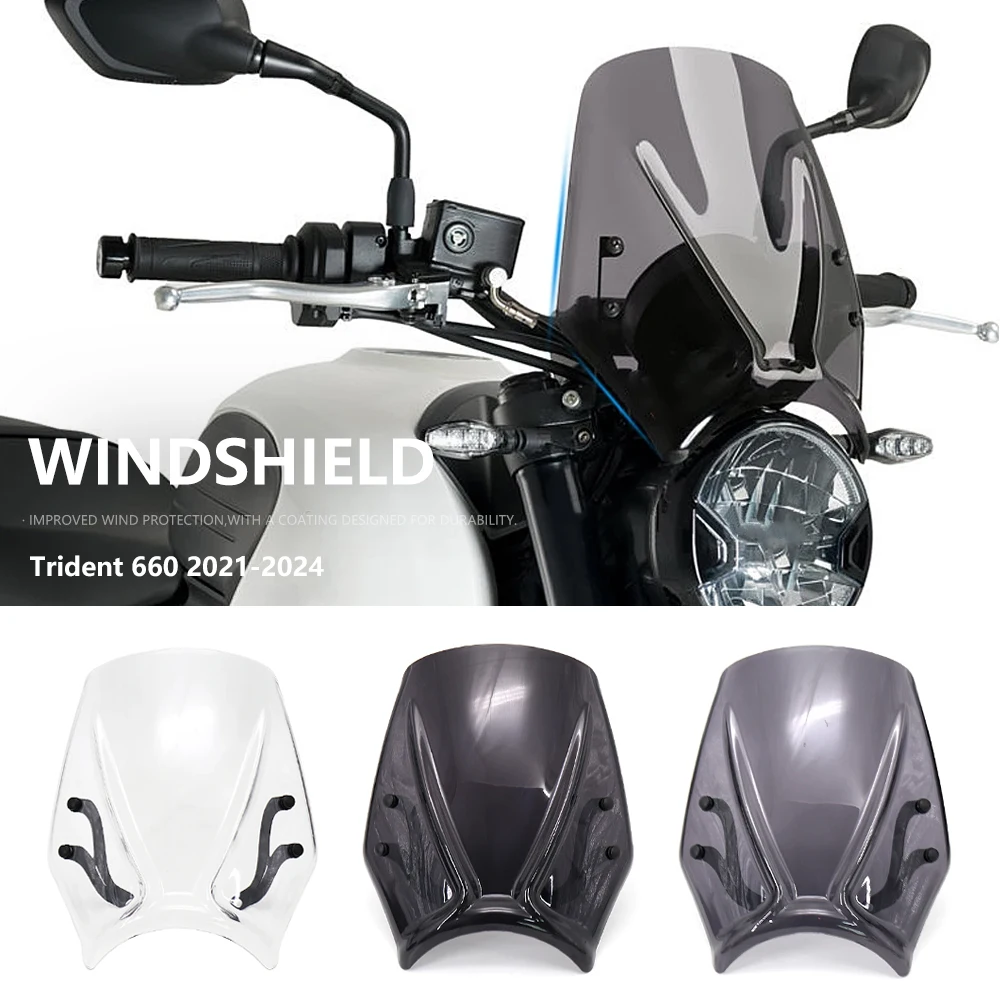 

For TRIDENT Trident 660 2024 2023 Motorcycle Windscreen For Trident660 2021 22 Accessories Windshield Baffle Air Wind Deflectors