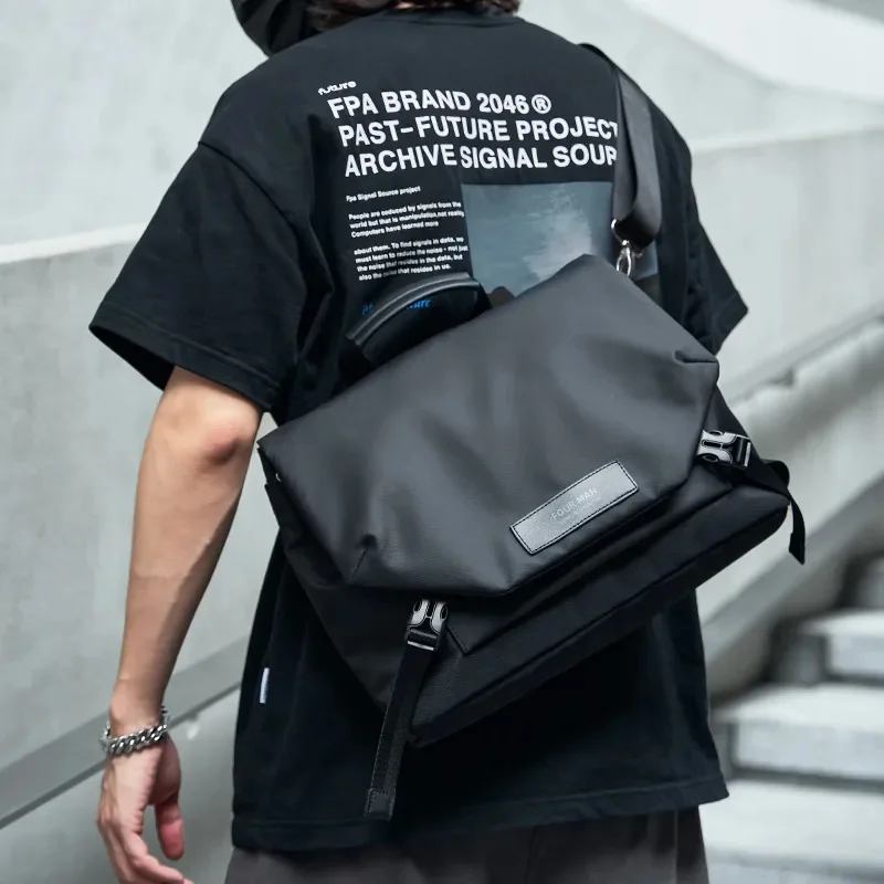 MOYYI Waterproof Casual Men Messenger Bag,  Large Capacity Shoulder Crossbody Bag for Male, Multi-functional 14 Inch Laptop Case