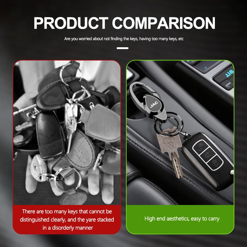 For JAC Metal Car Key Chain Keyring Pendant Auto Badge Keychain RF8 M3 M4 X8 Plus A5 E10X QX T6 T8 Pro T9 J3 J2 S5 Auto Accessor 5