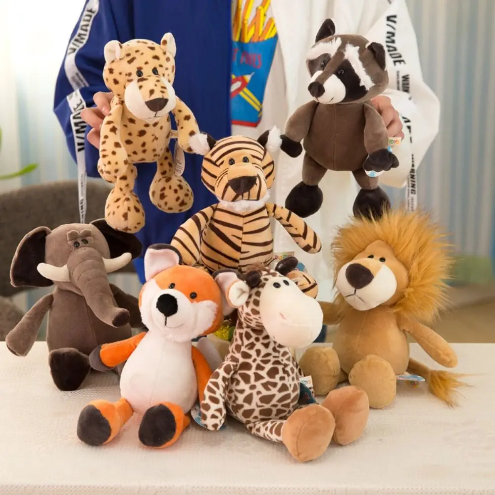 

Simulation Giraffe Plush Toys Lion Tiger Monkey Plush Stuffed Toy Collection Cartoon Forest Animal Doll Boys Girls