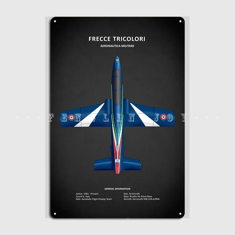 Frecce Tricolori Aerobatic Metal Sign Club Party Cinema Customize Wall Decor Tin Sign Poster