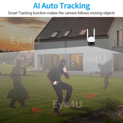 Imagen 2 del producto Camhi-cámara IP P2P 1080P HD, WiFi, visión nocturna a Color, seguimiento automático, vigilancia, Webcam, Monitor de seguridad al aire libre para la aplicación CamhiPro