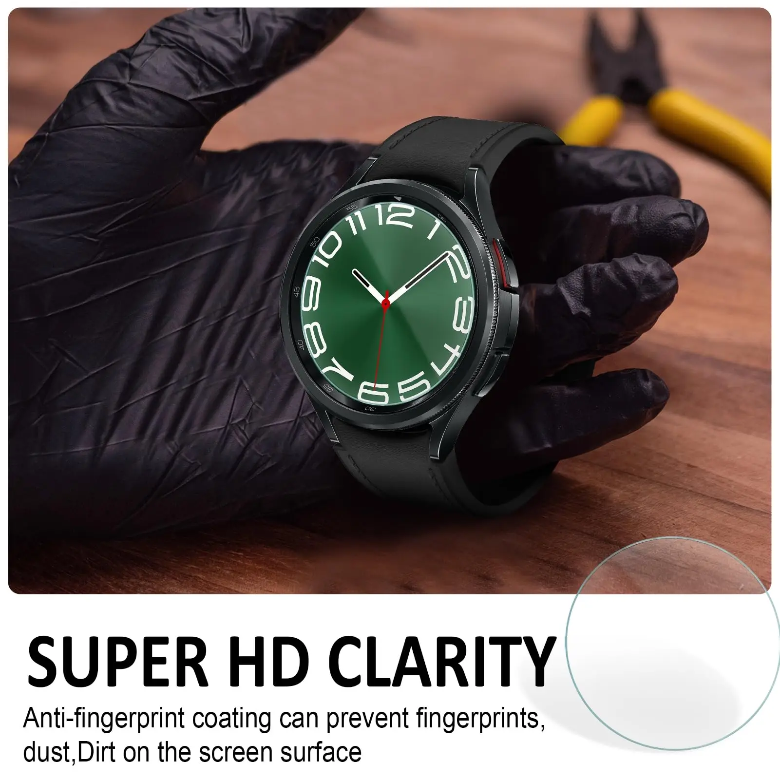 Gehärtetes Glas für Samsung Galaxy Watch 6 Classic 40 mm 44 mm 47 mm 43 mm Zubehör HD Clear Anti-Scratch Film Displayschutzfolien