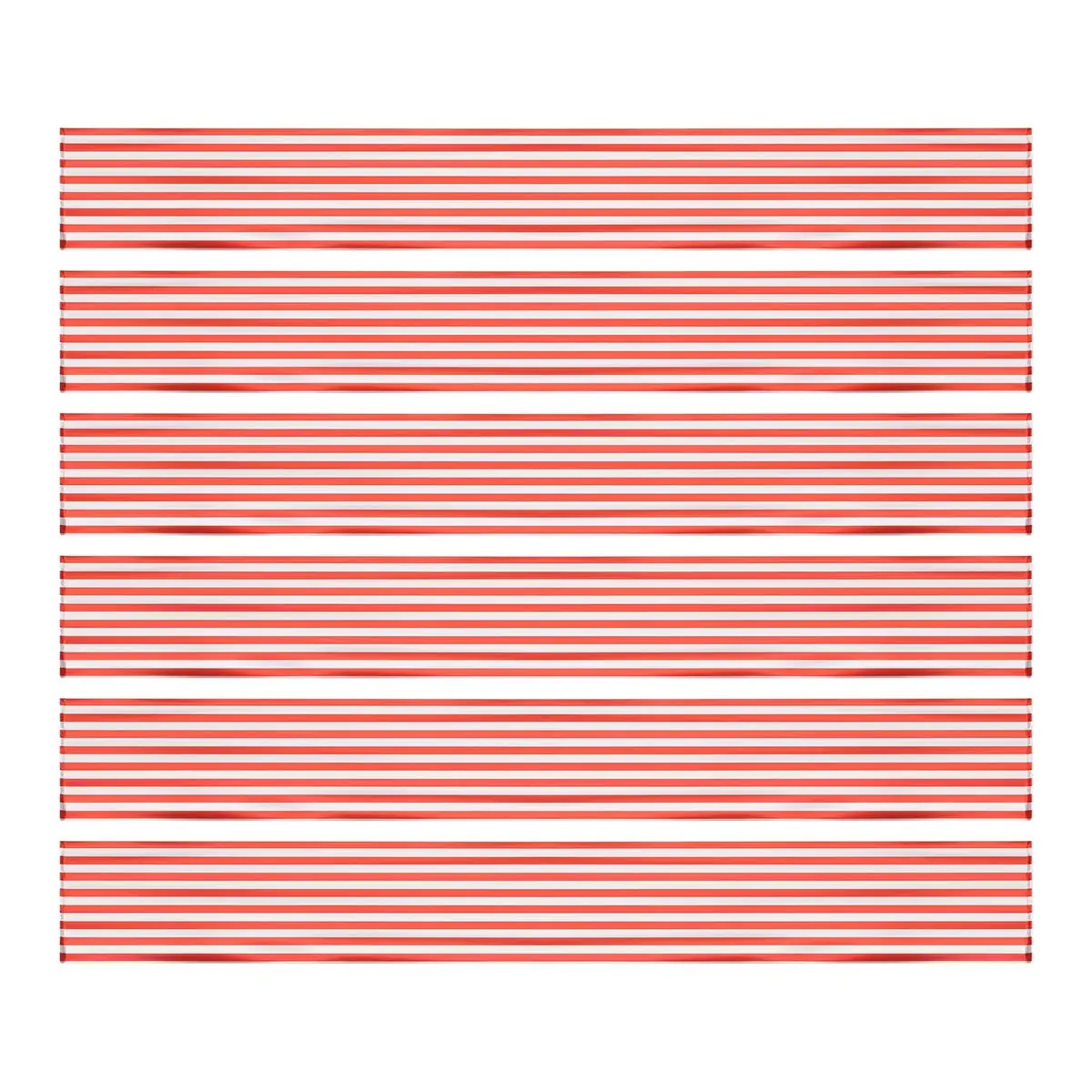 REST 6 Pieces Striped Table Runner Wedding Polyester Table Decor Red White Striped Design Tablecloth Decor 12 x 108 Inch
