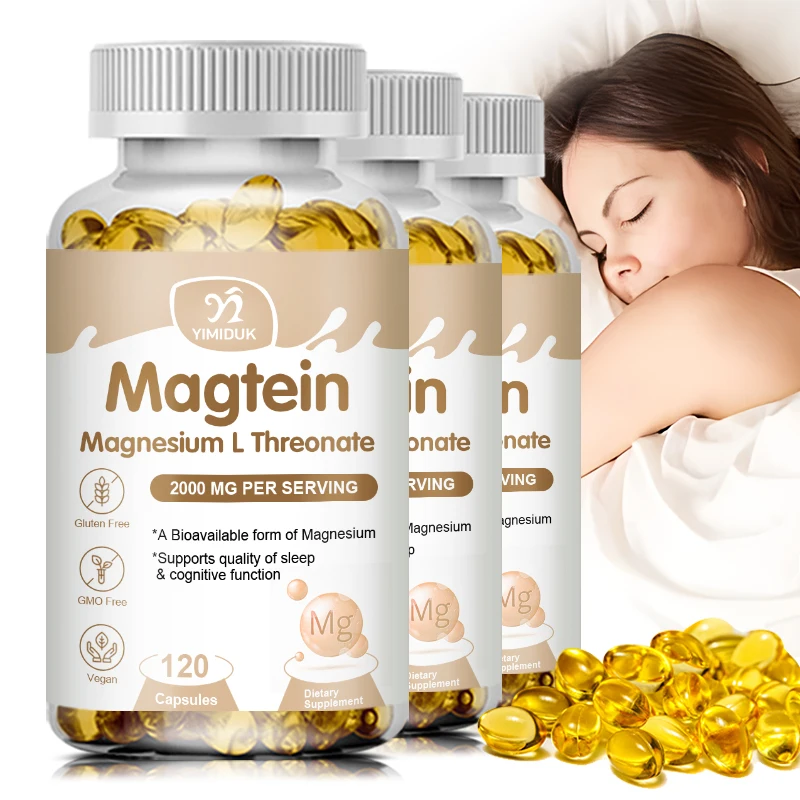 Magtein Magnesium L-Threonate, mejora la memoria, promueve la salud del cerebro, mejora la calidad del sueño - 120 cápsulas