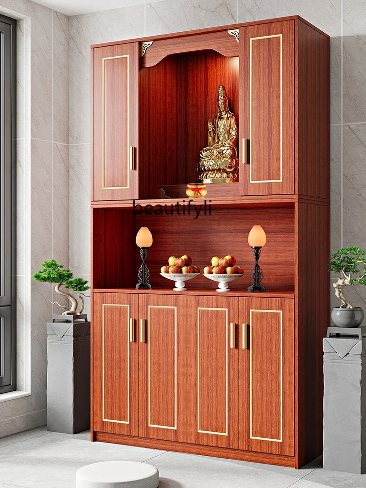 

Vertical Buddha Niche Aluminum Alloy Storage Cabinet Altar Hall Display Cabinet Incense Burner Table Altar