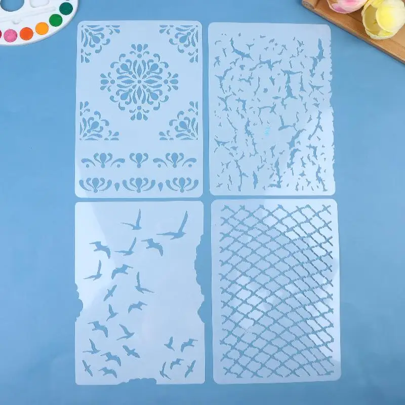 DIY Scrapbooking Reusable Bird Pattern Stencil Card Making & Crafts - Durable Plastic Spray Painting Templat