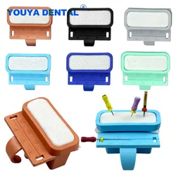 Colorful Endo Ring Rulers Root Canal Cleaning Table Drills Block Holder With Sponge Endodontic File Washing Box Dentist Laborato