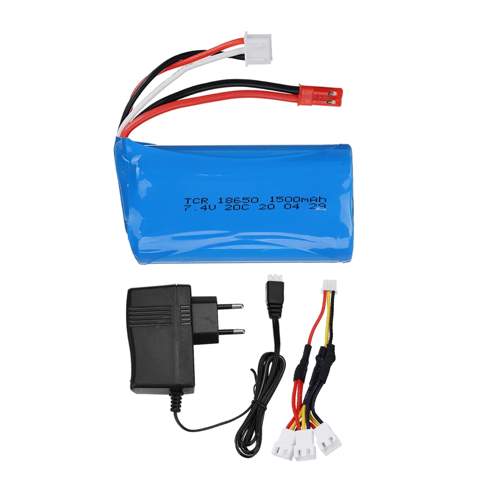 18650 7.4V 1500mAh batteria lipo + caricabatterie Per SYMA F1 BR6802 Huanqi 957 948 RC Elicottero Barche Auto Camion parti del modello Batterie
