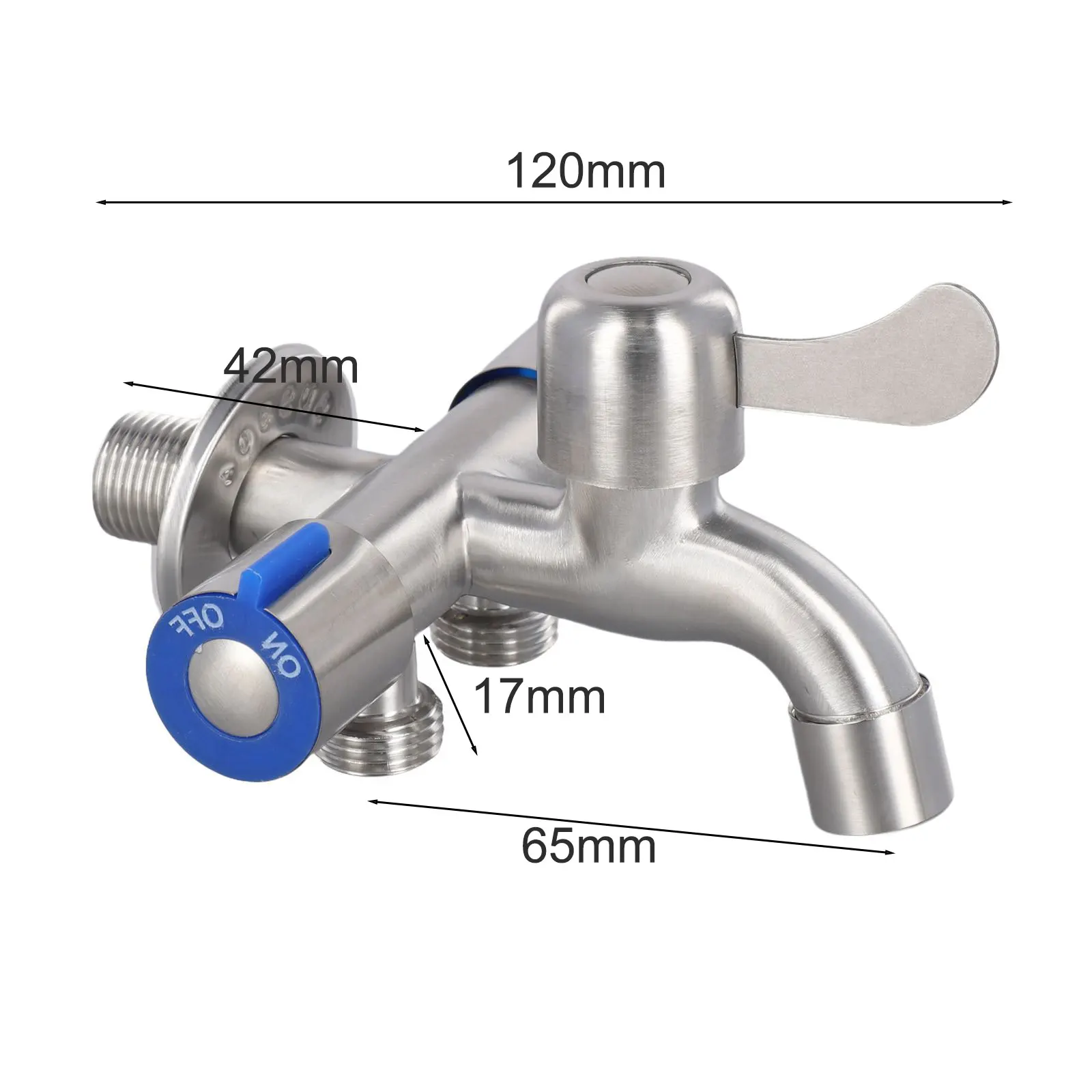 Dual Control Dual Use 3-Way Shower Water Diverter Valve Faucets Filling Angle Valves Washing Machine Bathroom Toilet Accessories