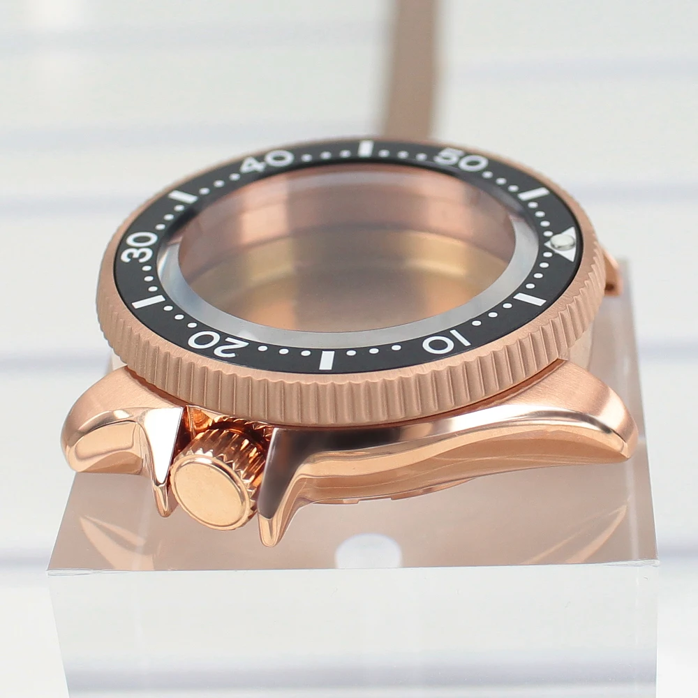 Roségold 38mm NH35 Uhrengehäuse Saphirglas für Seiko NH35 NH36 4R35 4R36 Uhrwerke Modifizierte Skx Uhrenteile Keramiklünette – Detail 5