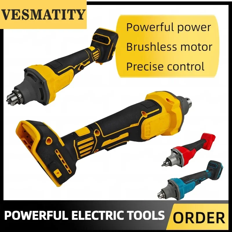 NEW Brushless Electric Die Grinder 4 Gears Straight Grinders Metal Wood Grinding Engraving Tool For Dewalt 18V 20V Battery Pin