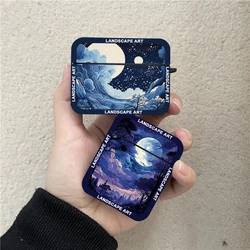 Mountain Sunset Landscape Earphone Case For Airpods Pro2 1 2 3 Pro Hand Painted Wireless Headphone Cover For AirPods Accessories
