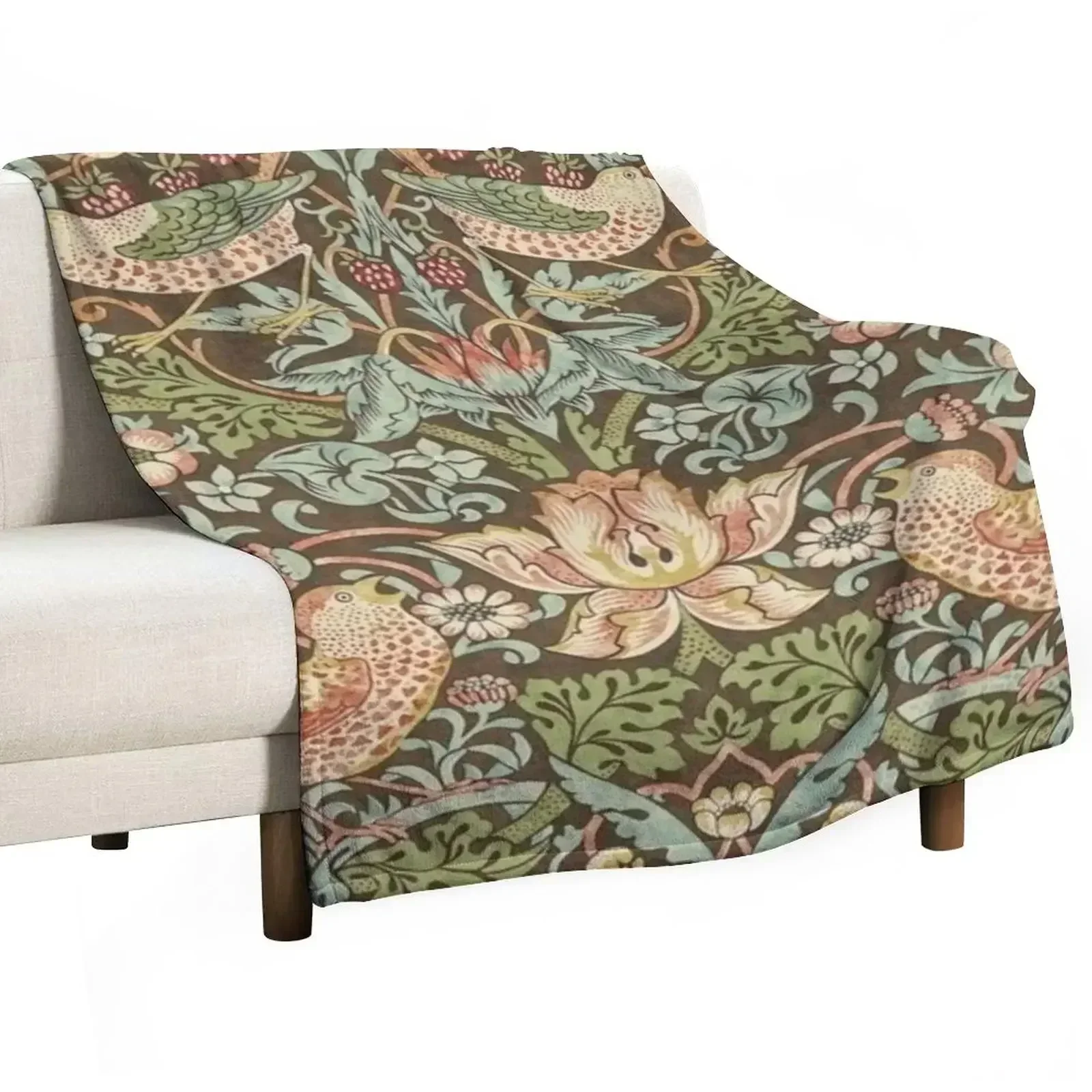 william Morris strawberry thief, No.04. Throw Blanket for sofa Bed Fashionable Blankets