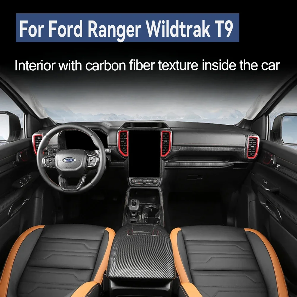 

Car Interior Overlay Covers Fit For Ford Ranger Wildtrak T9 2023 2024 Upgrade Carbon Fiber Inner Decoration Parts LHD