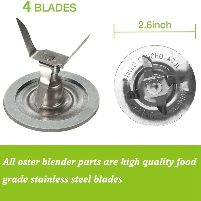 Vervangend Onderdeel Voor Oster Blender 1Pcs Blade & 1Pcs Blender Pot Base & 2 Pcs Pakking Afdichtingen & 1Pcs Vierkante Aandrijving