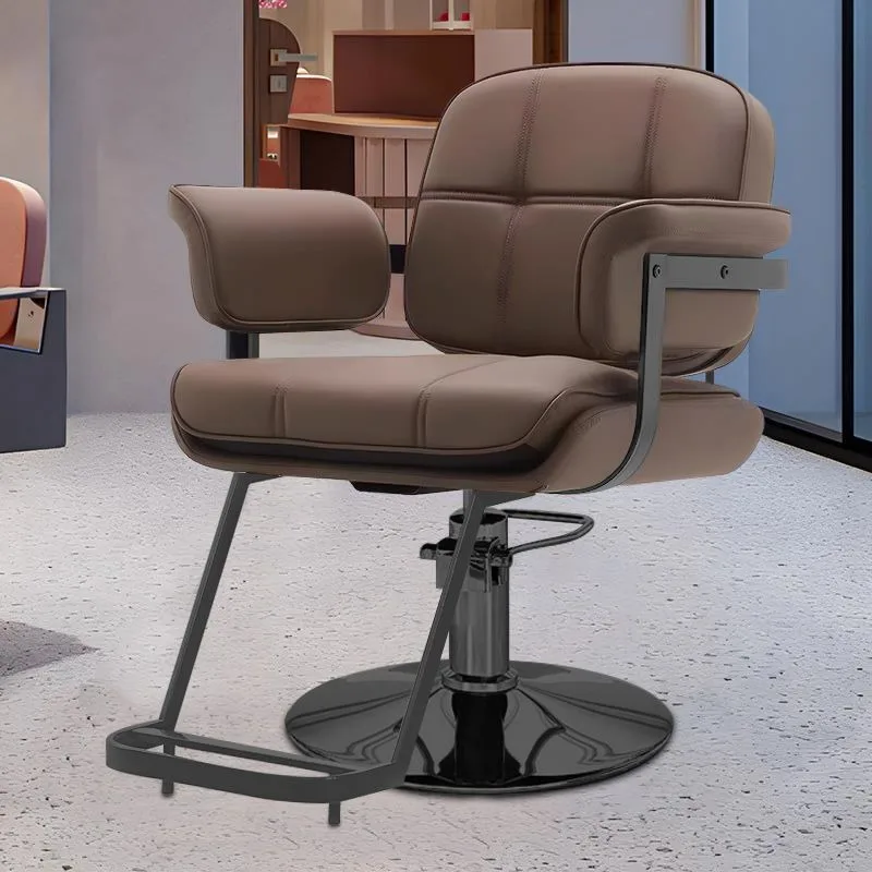 Armchair Aesthetic Barber Chair Fashionable Professional Floor Mat Barber Chair Barbershop Comfortable Stylist Chair Furniture