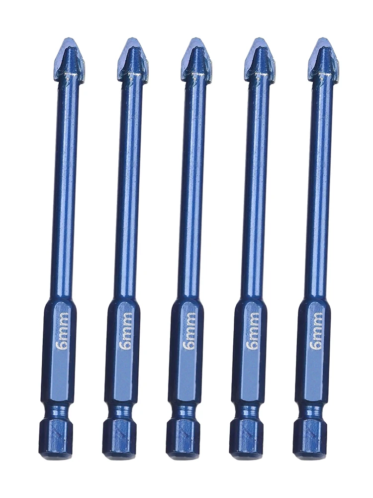 5pcs 6/8/10/12mm Eccentric Drill Bit Multifunction Crooked Head Precise Drilling For Tile Glass Carbide Wood Plastics Power Tool