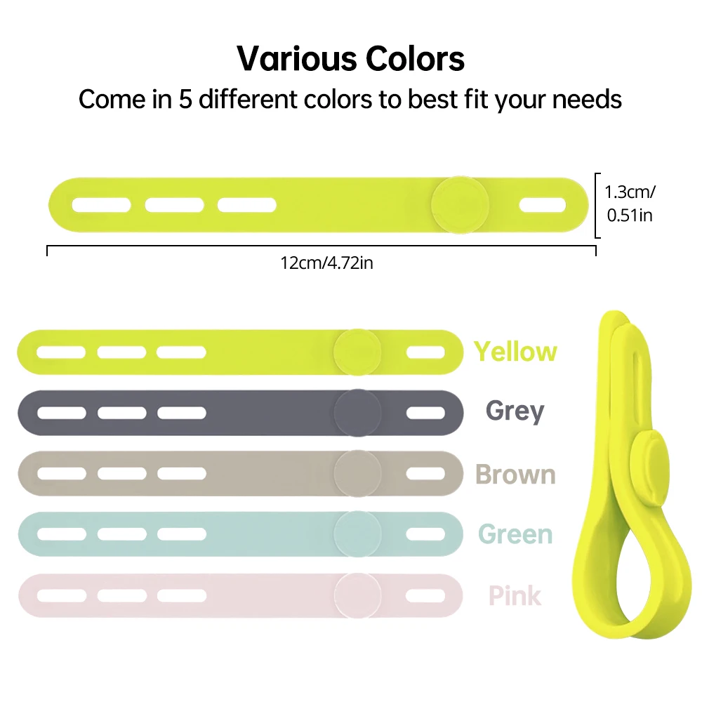 NNBILI 5/20pcs Silicone Cable Ties Assorted Color Reusable Heavy Duty Cable Organizer Management for Fastening Cords and Wires ﻿