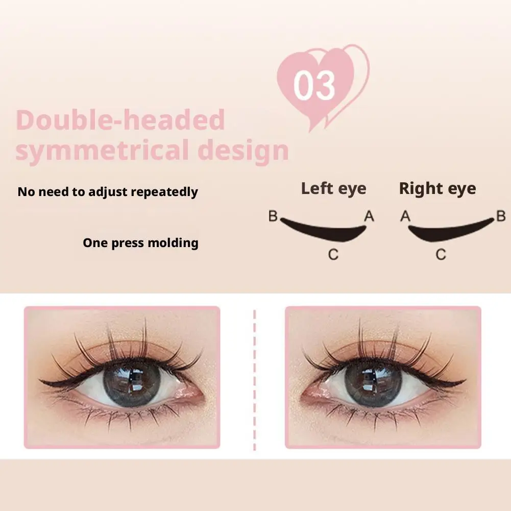 Tampon Eyeliner intégré noir et marron, Extension de contour de chevalière, stylo Eyeliner liquide durable et étanche, maquillage du visage