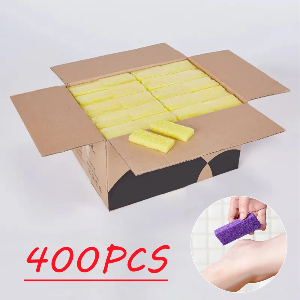 400Pcs/Case Pumice Stone Feet Scrubber Dead Skin Disposable Foot Pumices Pads for Home Salon Use