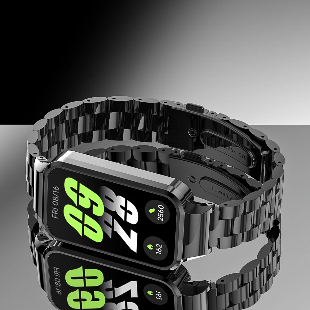 สําหรับ Redmi Smart Band 3 สแตนเลสสตีลสําหรับ Xiaomi Smart Band 9Active สายคล้องโลหะสําหรับ redmi band 3 ฝาครอบ