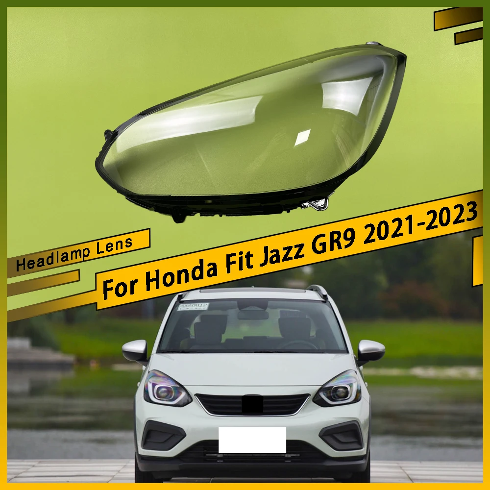 

Для Honda Fit Jazz GR9 2021 2022 2023 автомобильные линзы, стеклянный светильник, корпус фары, автоматический прозрачный абажур, крышка фары
