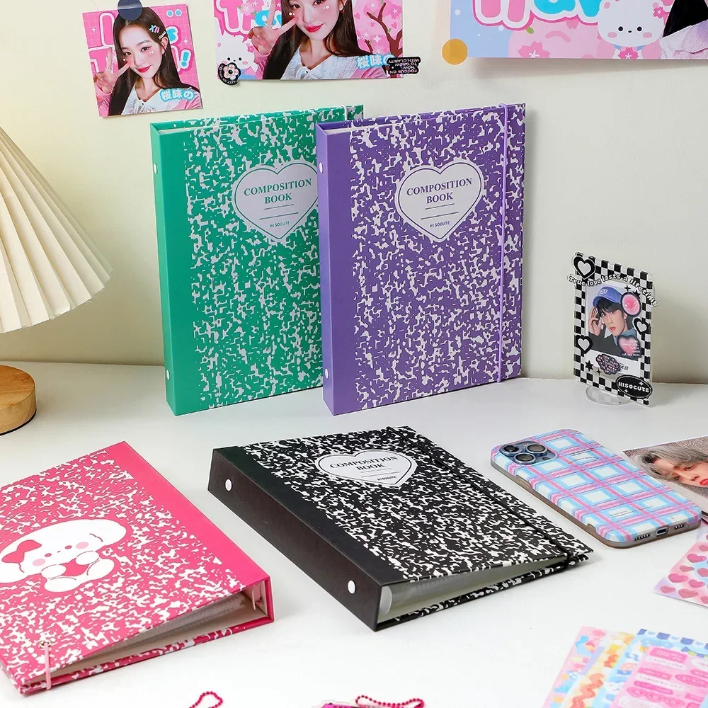 IFFVGX Colorful A5 Binder Photocard Holder Kpop Idol Photo Album Collect Book Picture Cards Storage Notebook School Stationery