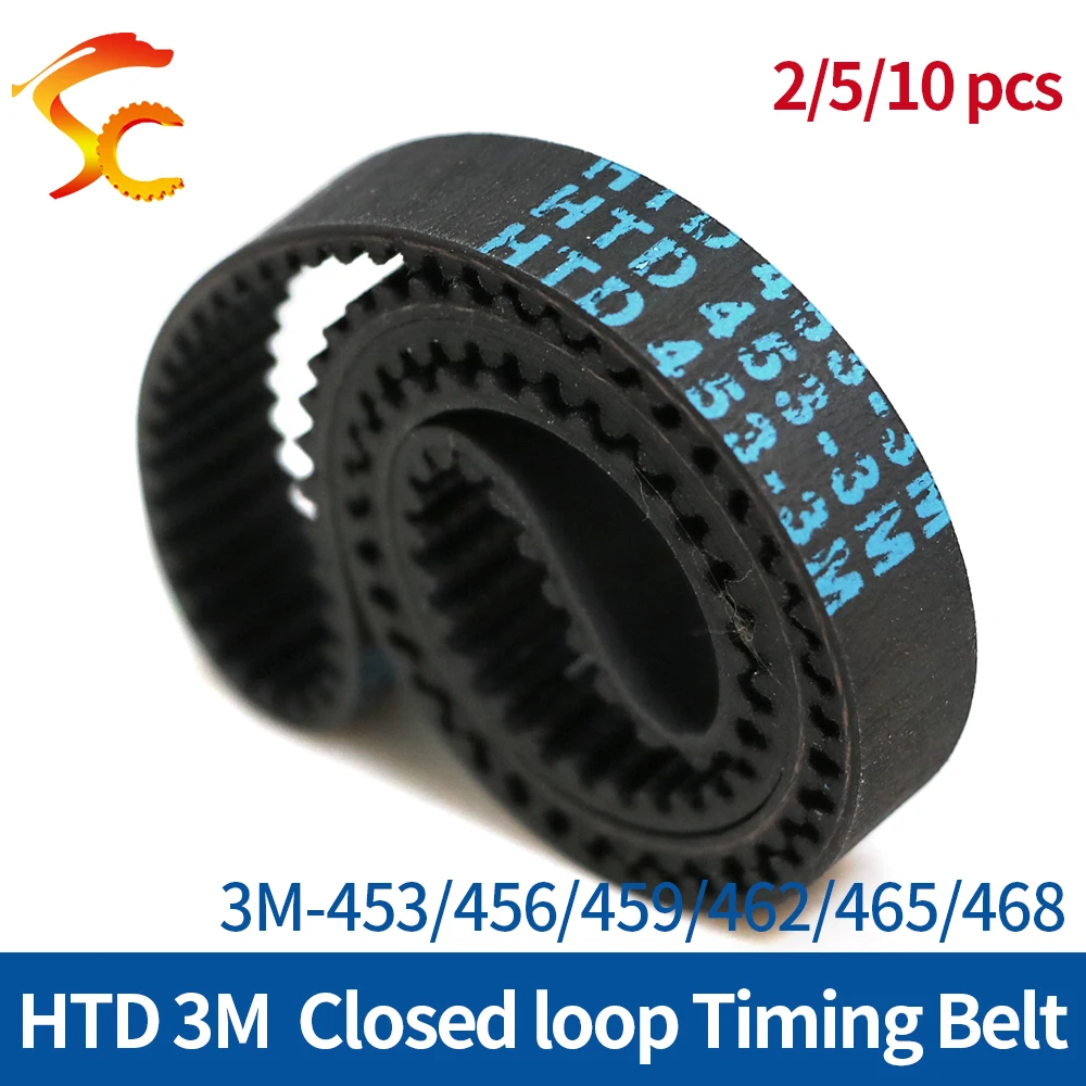 

3D printers HTD3M Timing Belt length 453/456/459/462/465/468mm closed loop rubber Belt width 6/10/15mm Free Shipping