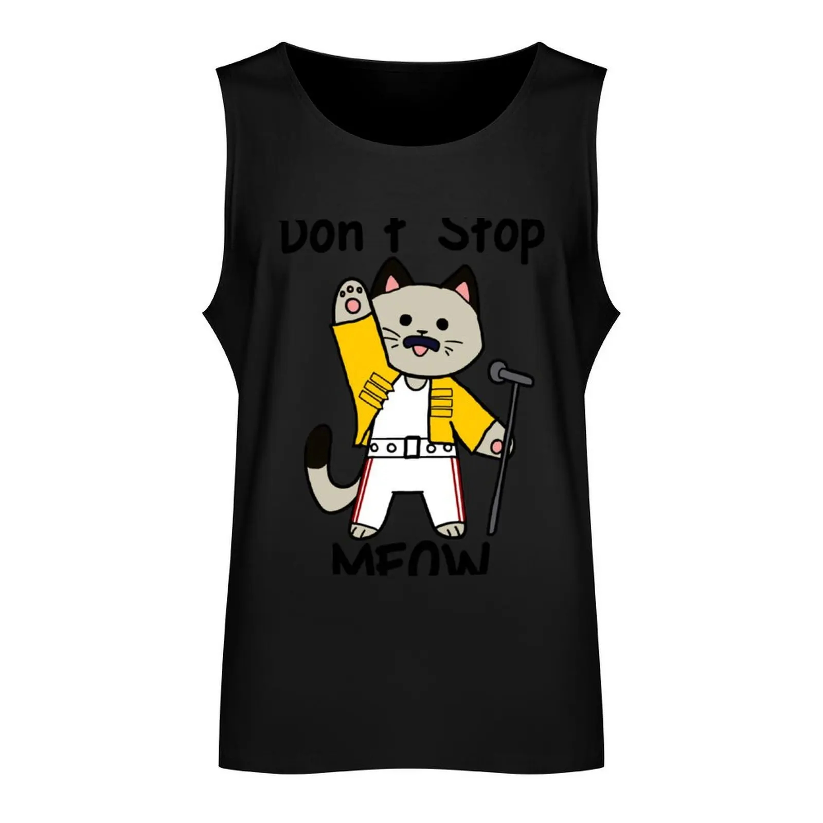 Don?t Stop Meow Fitted Scoop Tank Top anime t-shirts gym wear men Gym clothes Man gym clothes