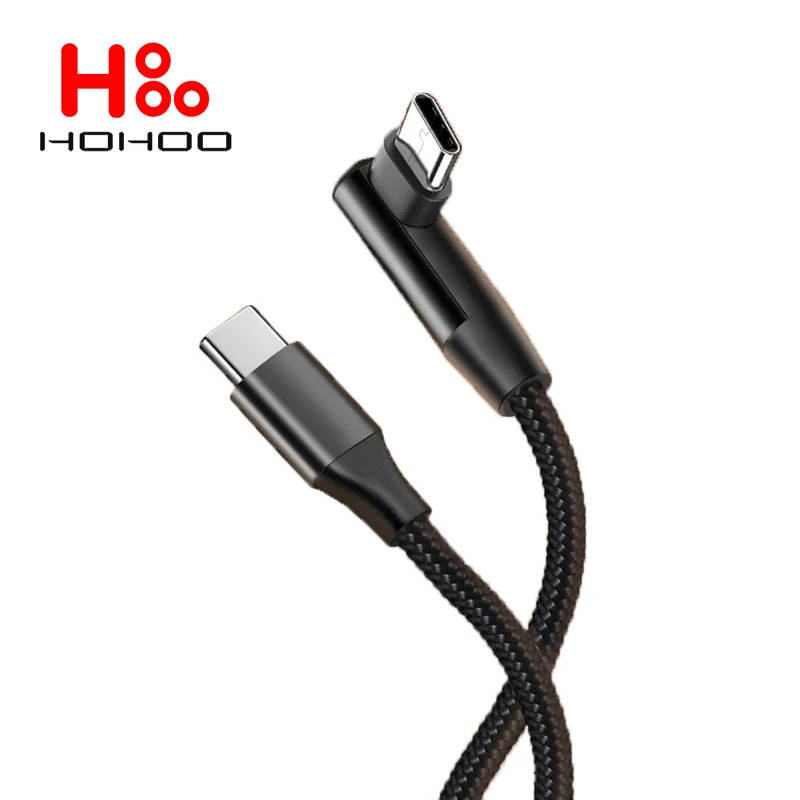 100W L Elbow USB C to Type C Fast Charger Cable for Macbook iPad Samsung Xiaomi Huawei POCP 4.0 Mobile Phone Cord Type-C Cable