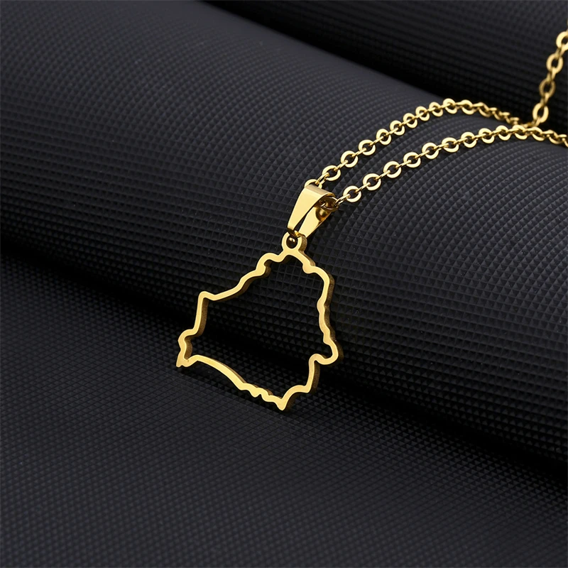 New Belarus Map Pendant Necklace for Men & Women Titanium Steel Gold Silver Color Choker Belarus Outline City Name Jewelry Gifts