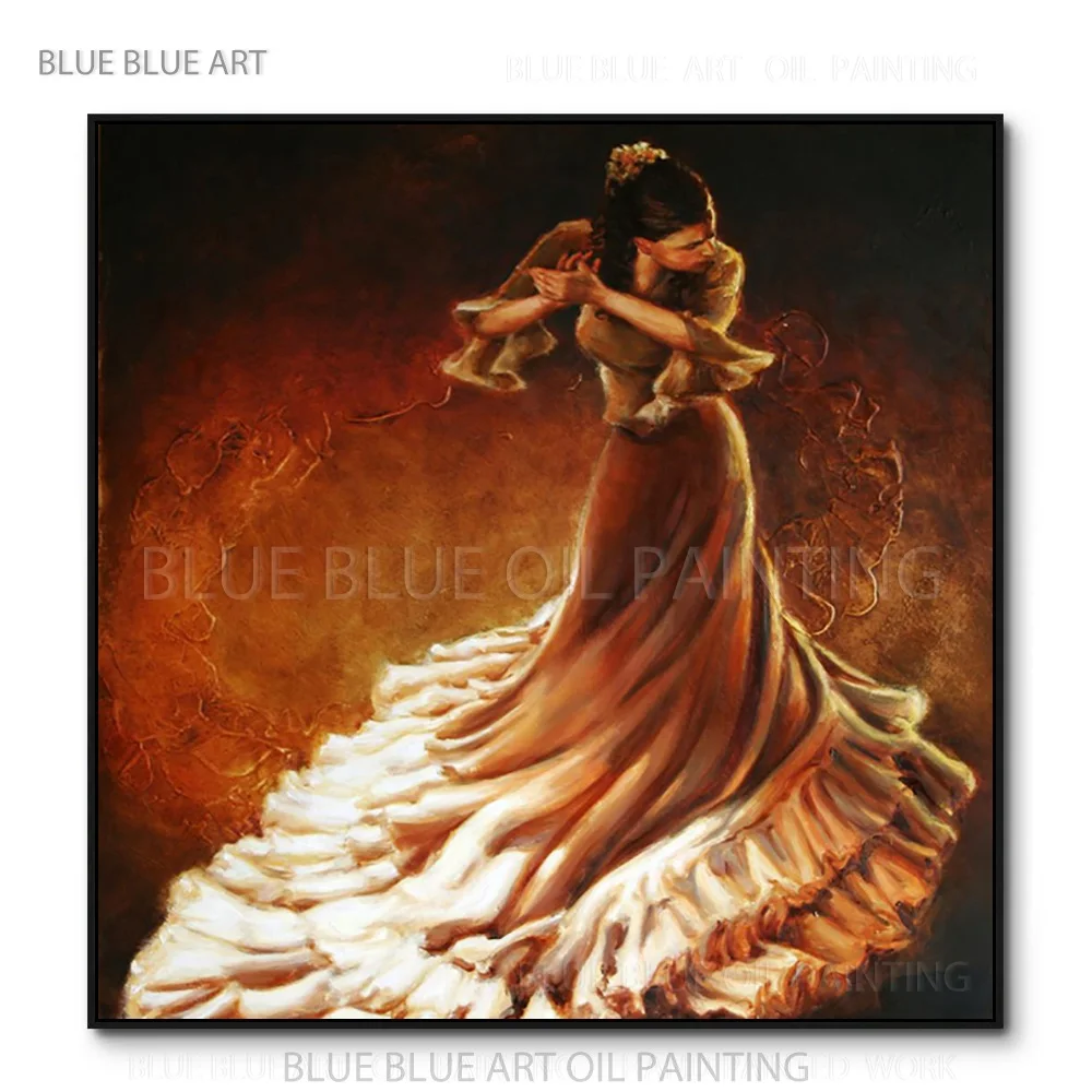 

Gifted Artist Hand-painted High Quality Dancer Oil Painting on Canvas Luxury Wall Art Spanish Flamenco Dancer Acrylic Painting