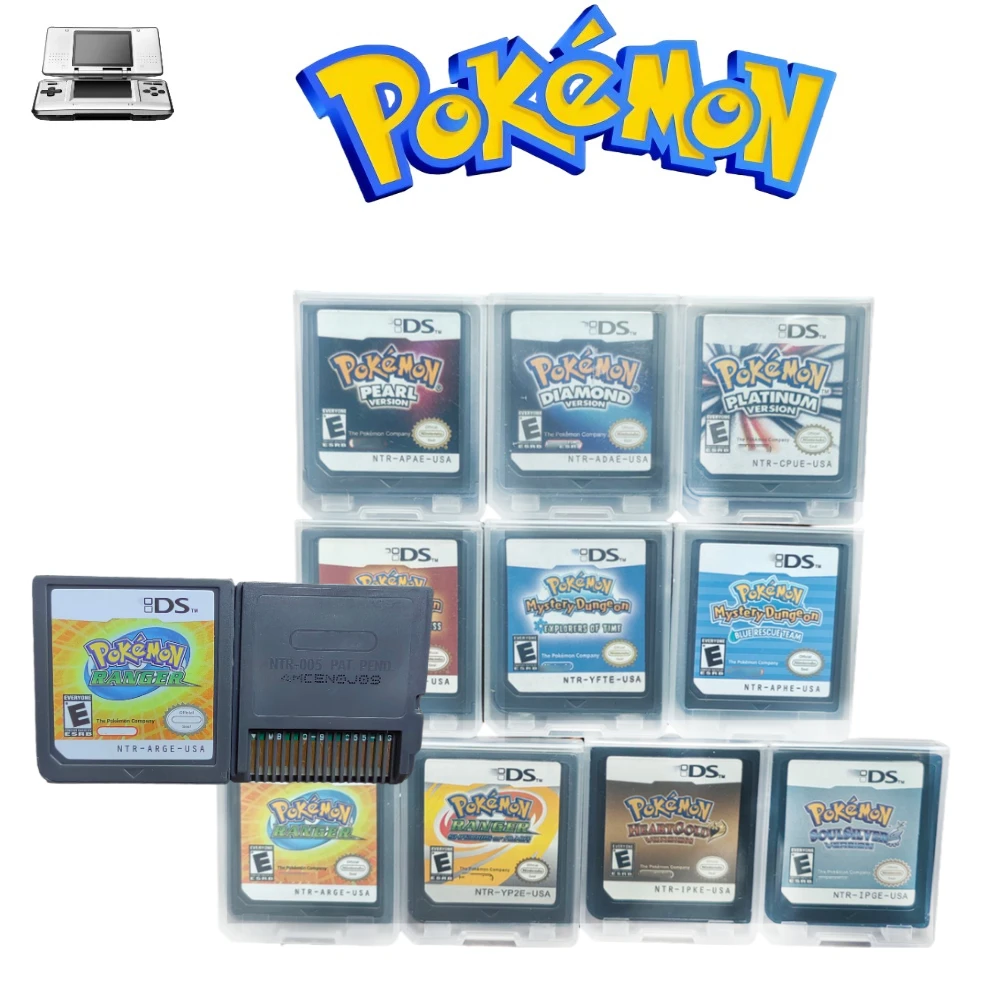 

USA Games Card Video Game Console Cartridge Pokemon Series HeartGold SoulSilver Platinum Diamond Pearl English For NDSL 2DS 3DS