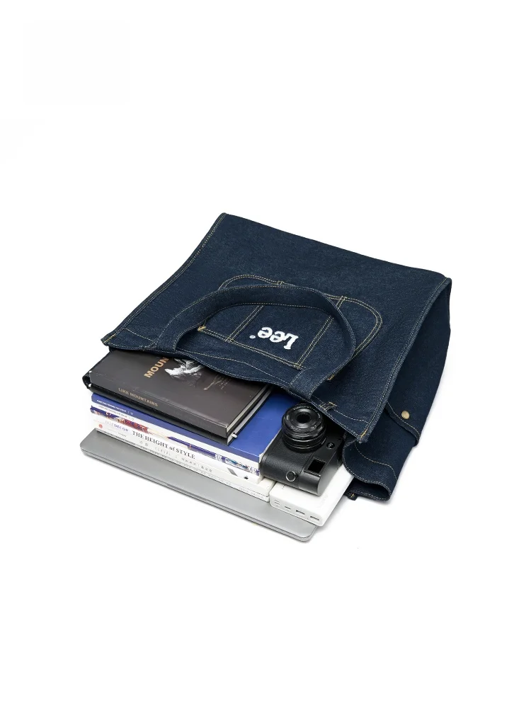 Bolso de mano de mezclilla ligero, bolso de hombro individual de gran capacidad para mujer, Ideal para desplazamientos y clases, Ci Sle de moda