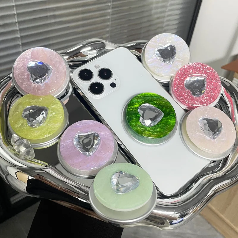 

Korean Polka Dots Heart-shape For Magnetic Griptok Holder Phone Finger Ring Stand Support For Magsafe iPhone 16 Girl Bracket