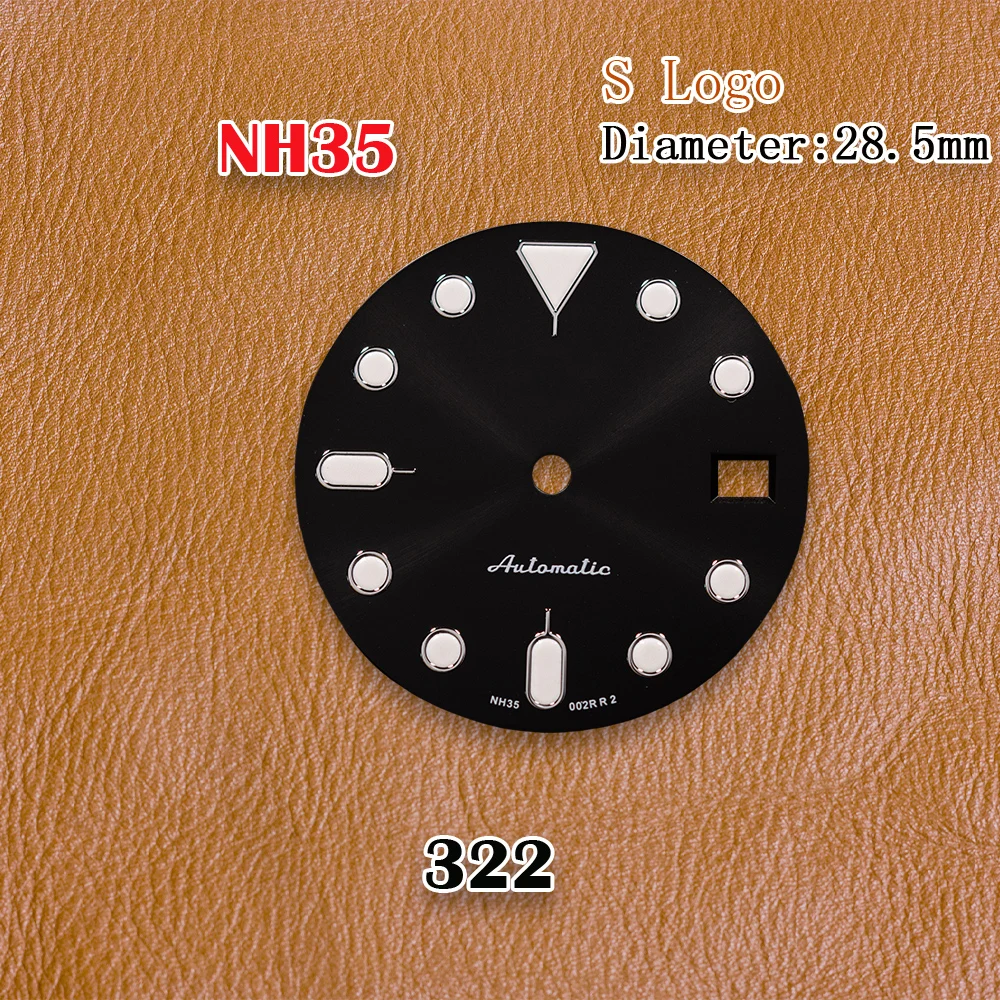 S Logo Dial 28.5mm Blue GMT Dial Green Luminous Fit NH34/NH35/NH36 Japanese Movement Watch Modification Accessories view 4