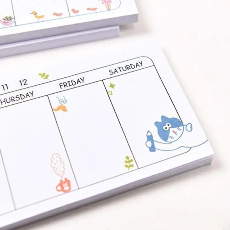 Quality Long Strip Planner Notebook Weekly Planner Pads Random Patterns for Family Notepad  & Calendar Organizers 